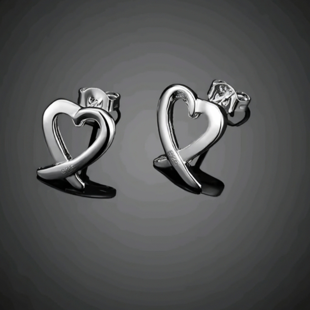 3X $45 Elegant MINI Silver Heart Earrings - Picture 3 of 3